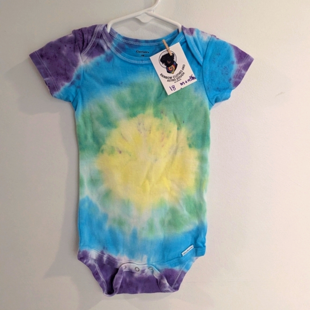 Kid-dyed Carter's Blue and Green Bodysuit One Piece